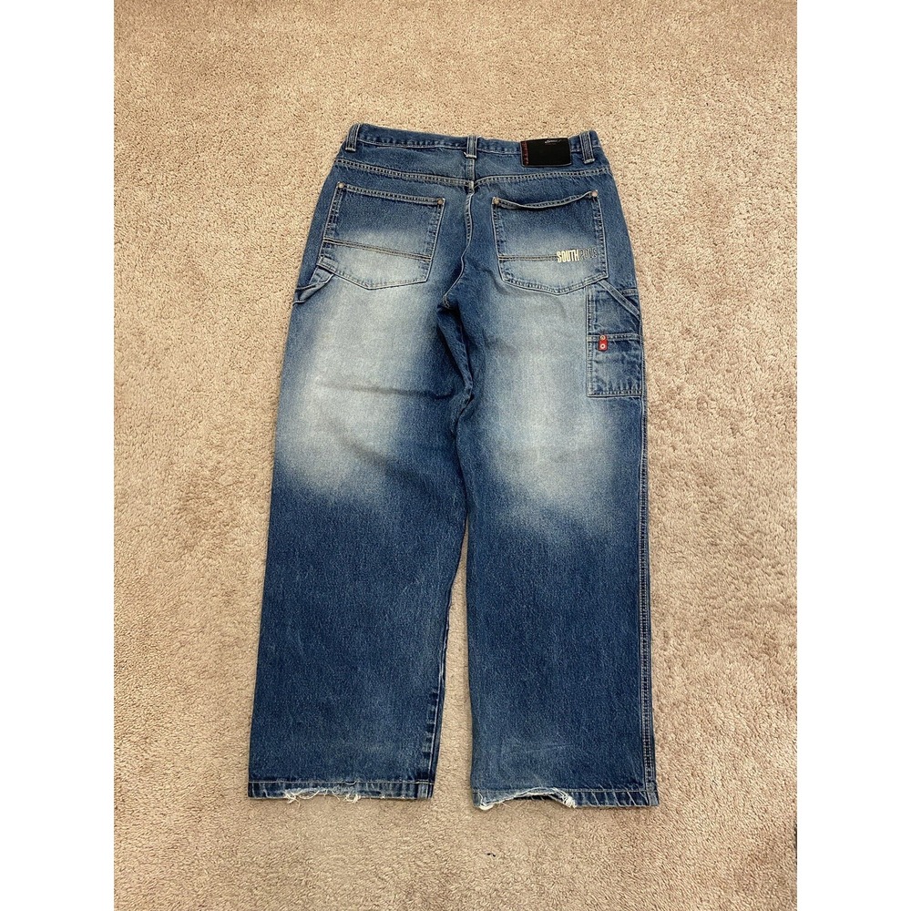 Vintage Y2K SouthPole Carpenter Baggy Red Tab Denim Jeans Size 36
